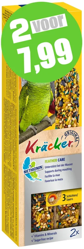 Bestel Nu Vitakraft feather care-kräcker papegaai 2in1